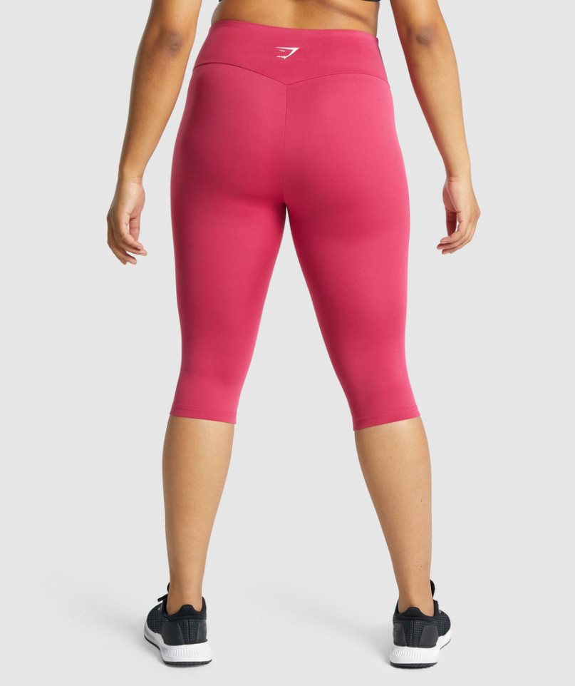 Women's Gymshark Training Cropped Leggings Pink | CA 6AN758